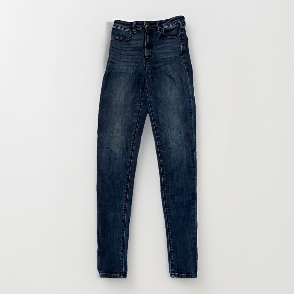 American Eagle Super Super Stretch X Hi Rise Jeggings Dark Wash Size 2